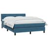 vidaXL Cama box spring com colch&atilde;o 160x210 cm veludo azul escuro
