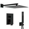 vidaXL Sistema de Chuveiro Embutido (Quadrado) Preto