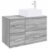 vidaXL Conjunto de M&oacute;veis para Banheiro 2 pcs Sonoma cinzento