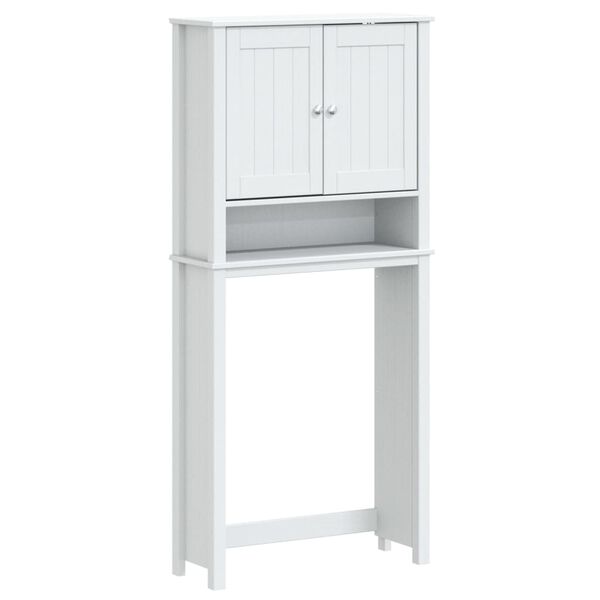 vidaXL M&oacute;vel p/ m&aacute;quina lavar BERG 76x27x164,5cm madeira maci&ccedil;a branco