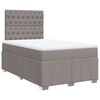 vidaXL Cama boxspring c/ colch&atilde;o 120x190cm tecido castanho-acinzentado
