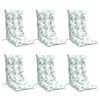vidaXL Almofad&otilde;es p/ cadeira encosto alto 6 pcs tecido oxford folhas