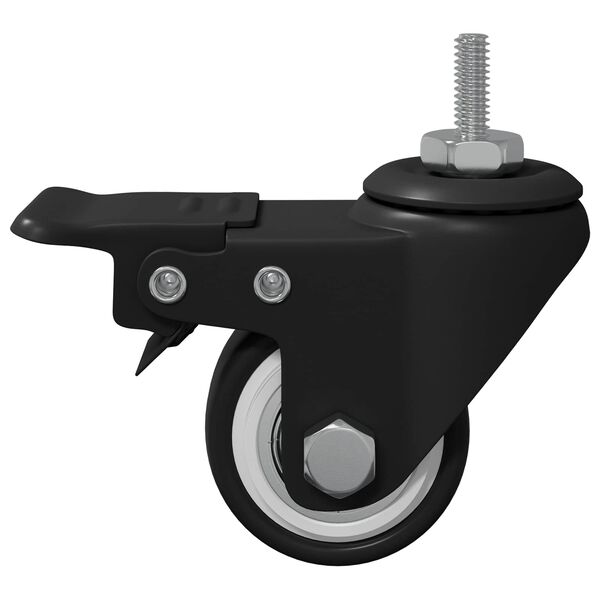 vidaXL Rod&iacute;zios 2 pcs Preto M6 x 37 mm Ferro e Nylon