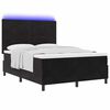 vidaXL Cama Box Spring LED com colch&atilde;o Preto 160 x 200 cm tecido
