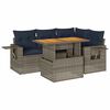 vidaXL 5 pcs conjunto sof&aacute;s de jardim c/ almofad&otilde;es vime PE cinzento