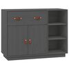 vidaXL Mesa consola 98,5x40x75 cm madeira de pinho maci&ccedil;a cinza