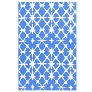 vidaXL Tapete de exterior 160x230 cm ARAKIL PP azul e branco