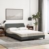 vidaXL Cama com colch&atilde;o Dover 140x190 cm tecido cinzento-escuro