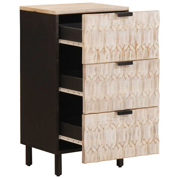 vidaXL Buffet com gaveta Acabamento em Wash Branco 40 x 33,5 x 75 cm