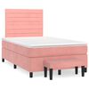 vidaXL Cama boxspring com colch&atilde;o 120x190 cm veludo rosa