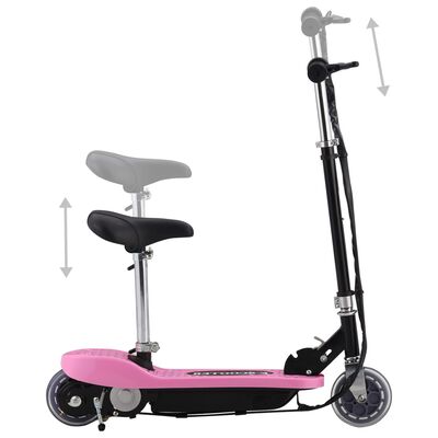 vidaXL Trotinete/scooter elétrica com assento 120 W rosa
