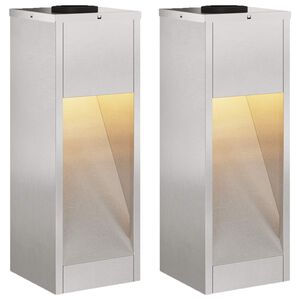 vidaXL Luz Solar LED de Caminho 2 unid. Branco quente 18 x 18 x 50 cm