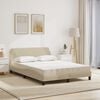 vidaXL Cama com colch&atilde;o Dover 140x200 cm tecido cor creme