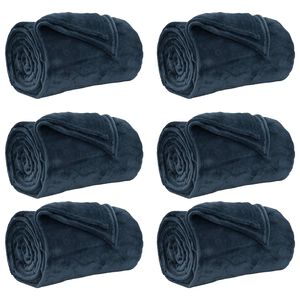 vidaXL Cobertores de Sof&aacute; 6 unid. Azul Marinho 130 x 150 cm 3.04 kg L&atilde;