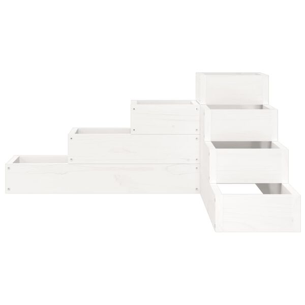vidaXL Floreira de jardim c/ 4 n&iacute;veis 80,5x79x36cm pinho maci&ccedil;o branco