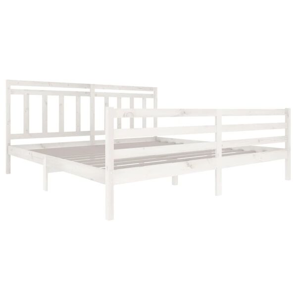 vidaXL Estrutura de cama 200x200 cm madeira maci&ccedil;a branco