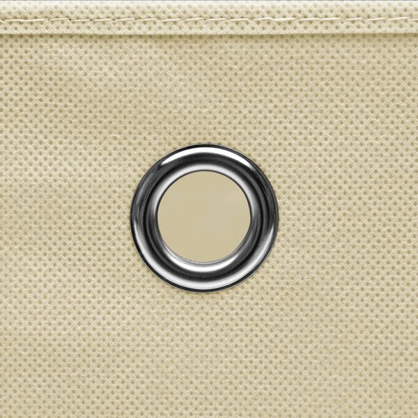 vidaXL Caixas arrumação 4 pcs 28x28x28 cm tecido-não-tecido creme