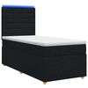 vidaXL Cama box spring com colch&atilde;o Preto 90 x 190 cm Tecido