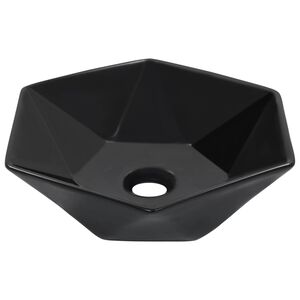 vidaXL Lavat&oacute;rio 41x36,5x12 cm cer&acirc;mica preto
