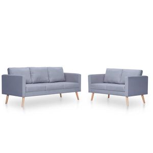 vidaXL Conjunto de sof&aacute;s de 2 lugares e 3 lugares tecido cinza claro