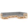 vidaXL 9 pcs conjunto lounge de jardim c/ almofad&otilde;es pinho maci&ccedil;o