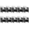 vidaXL 11 pcs conjunto jantar exterior com almofadões vime PE preto