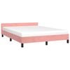 vidaXL Estrutura cama c/ cabeceira sem colch&atilde;o 140x190 cm veludo rosa