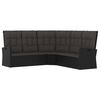 vidaXL 2 pcs conjunto lounge de jardim c/ almofadões vime PE preto