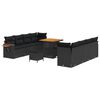 vidaXL Conjunto de Sof&aacute; de Jardim 11 pcs Preto vime PE