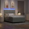 vidaXL Cama Box Spring LED Cinzento-claro 140 x 200 cm tecido