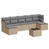 vidaXL 8 pcs conjunto de sof&aacute;s p/ jardim com almofad&otilde;es vime PE bege