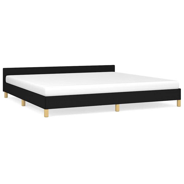 vidaXL Estrutura de cama sem colch&atilde;o 200x200 cm tecido preto