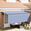 vidaXL Toldo Retr&aacute;til Azul e Branco 400 x 200 cm Poli&eacute;ster e Alum&iacute;nio
