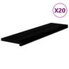 vidaXL Tapetes de escada 20 pcs 100x25x2 cm carvalho castanho-preto
