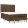 vidaXL Cama com molas/colch&atilde;o 140x200 cm tecido castanho-escuro