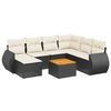 vidaXL 8 pcs conjunto sof&aacute;s de jardim com almofad&otilde;es vime PE preto