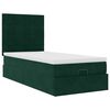 vidaXL Estrutura cama otomana colch&otilde;es 90x190cm veludo verde escuro