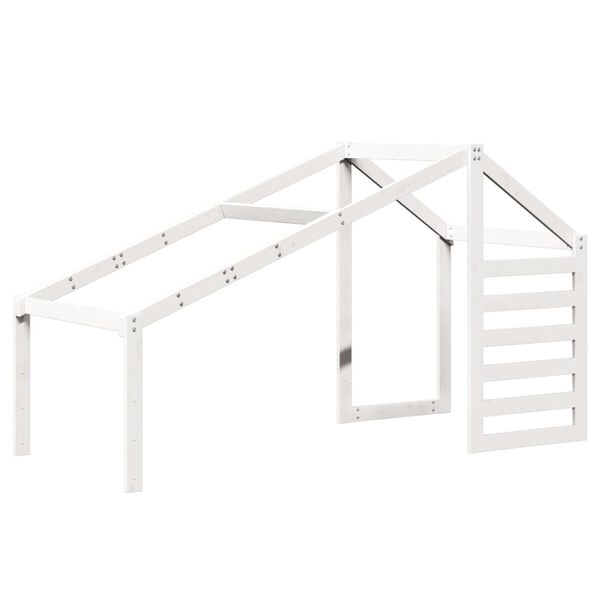 vidaXL Telhado de cama infantil 188x97x113 cm pinho maci&ccedil;o branco