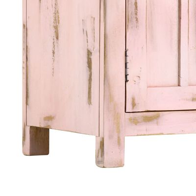 vidaXL Aparador 110x35x70 cm madeira de mangueira maciça rosa-claro
