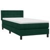 vidaXL Cama com molas/colch&atilde;o verde-escuro 80x220 cm veludo