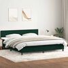 vidaXL Cama box spring c/ colch&atilde;o e LED 180x220 cm veludo verde-escuro