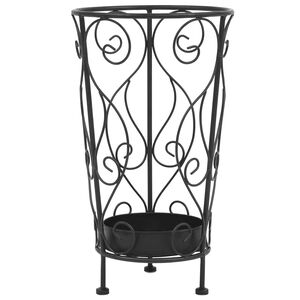 vidaXL Suporte para guarda-chuvas estilo vintage metal 26x46 cm preto