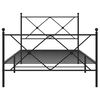 vidaXL Estrutura de cama com cabeceira e p&eacute;s 107x203 cm metal preto