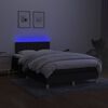 vidaXL Cama box spring c/ colch&atilde;o e LED 120x200 cm tecido preto