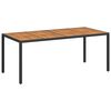vidaXL Mesa de Jardim Preto 190 x 90 x 75 cm vime PE