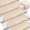 vidaXL Tapetes de escada 10 pe&ccedil;as 65x21x4 cm creme semicircular grande