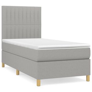 vidaXL Cama com molas/colch&atilde;o 80x200 cm tecido cinza-claro