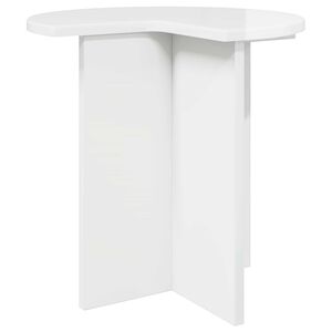 vidaXL Mesa Lateral Branco Brilhante &Oslash; 39 x 38 cm Derivados de Madeira