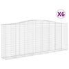 vidaXL Cestos gabi&atilde;o arqueados 6pcs 400x50x160/180cm ferro galvanizado