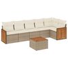vidaXL 7 pcs conjunto de sof&aacute;s p/ jardim com almofad&otilde;es vime PE bege